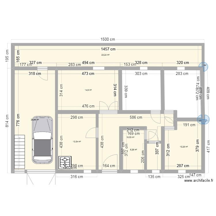 dudi. Plan de 7 pièces et 106 m2