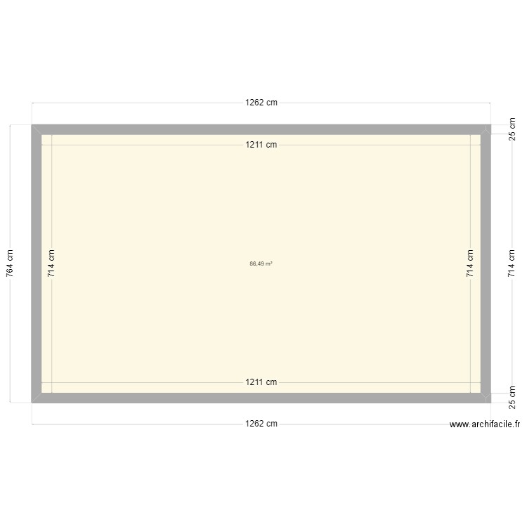 Moulezan haut. Plan de 1 pièce et 86 m2