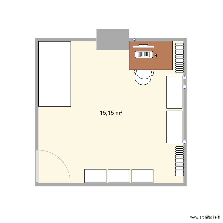 Atelier_1. Plan de 1 pièce et 15 m2