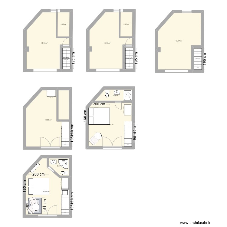 Plan RDC. Plan de 13 pièces et 117 m2