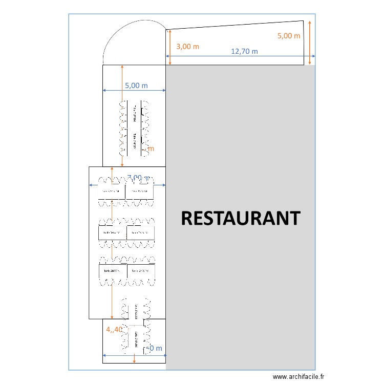 begude tables rectangulaires. Plan de 0 pièce et 0 m2