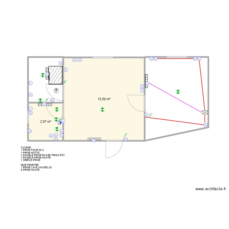 LIONEL. Plan de 2 pièces et 19 m2