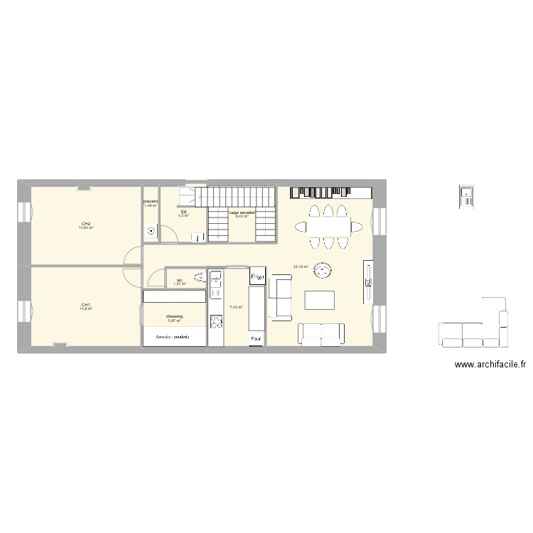 St Jo V3. Plan de 9 pièces et 90 m2