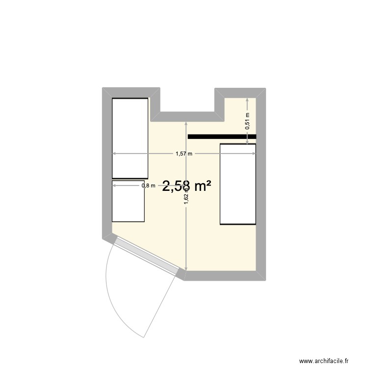 Cave. Plan de 1 pièce et 3 m2