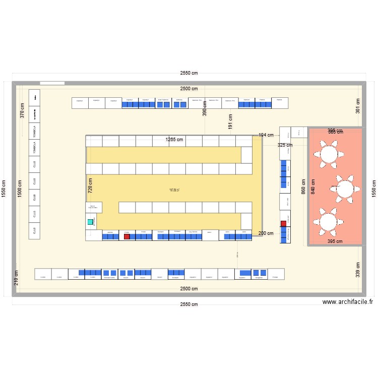 SALLE DE FOUSSIGNAC. Plan de 3 pièces et 464 m2