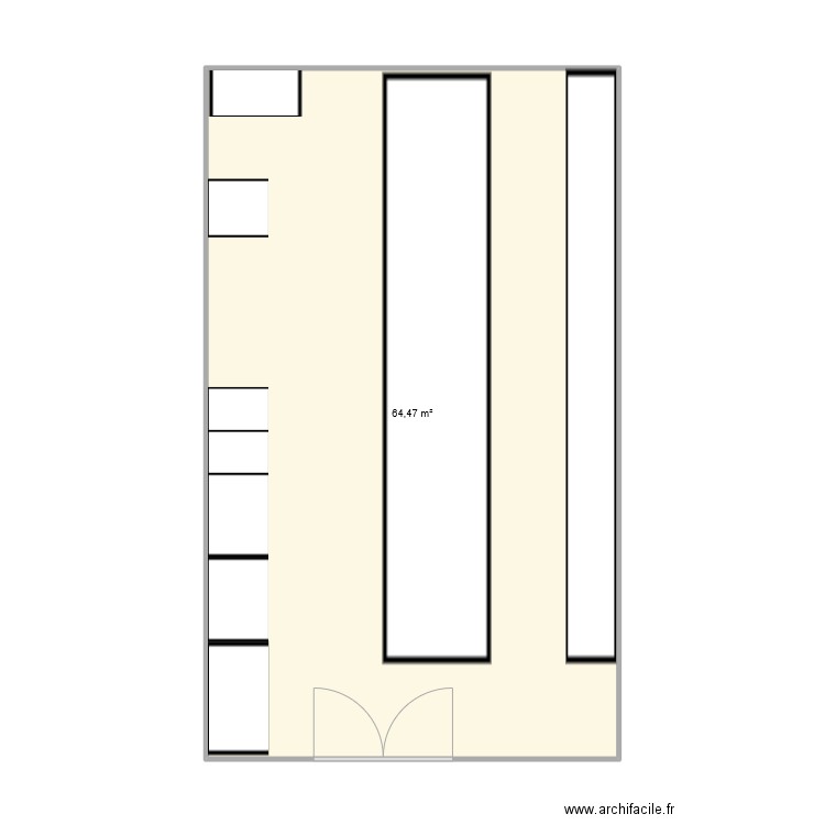 Worksint. Plan de 1 pièce et 64 m2