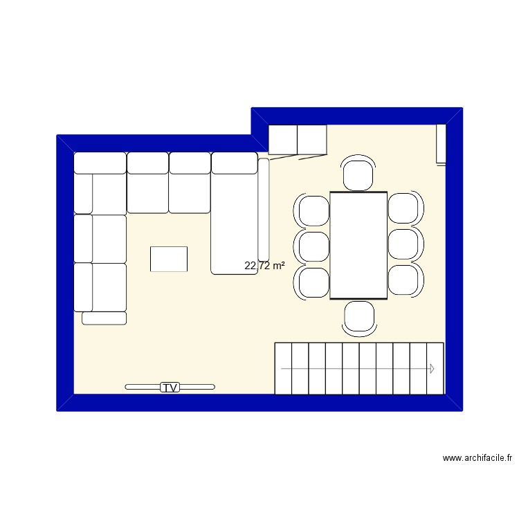 maison . Plan de 1 pièce et 23 m2