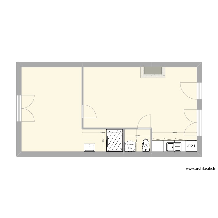 APPARTEMENT 3 BIS. Plan de 3 pièces et 42 m2