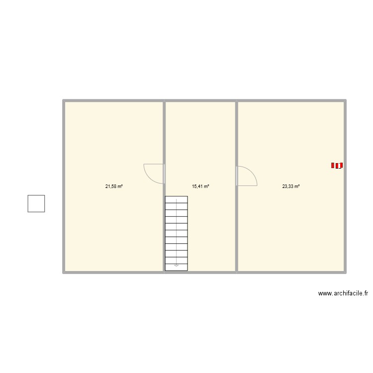 Aulnay 02. Plan de 3 pièces et 60 m2