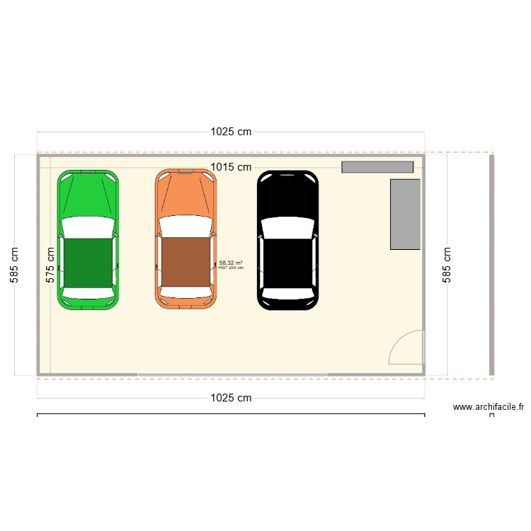 GARAGE GABS. Plan de 1 pièce et 58 m2