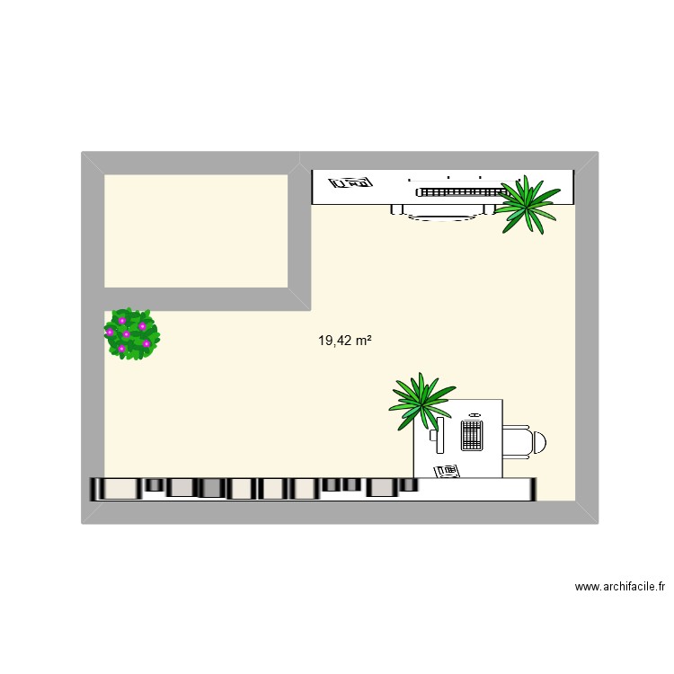 chepa. Plan de 1 pièce et 19 m2