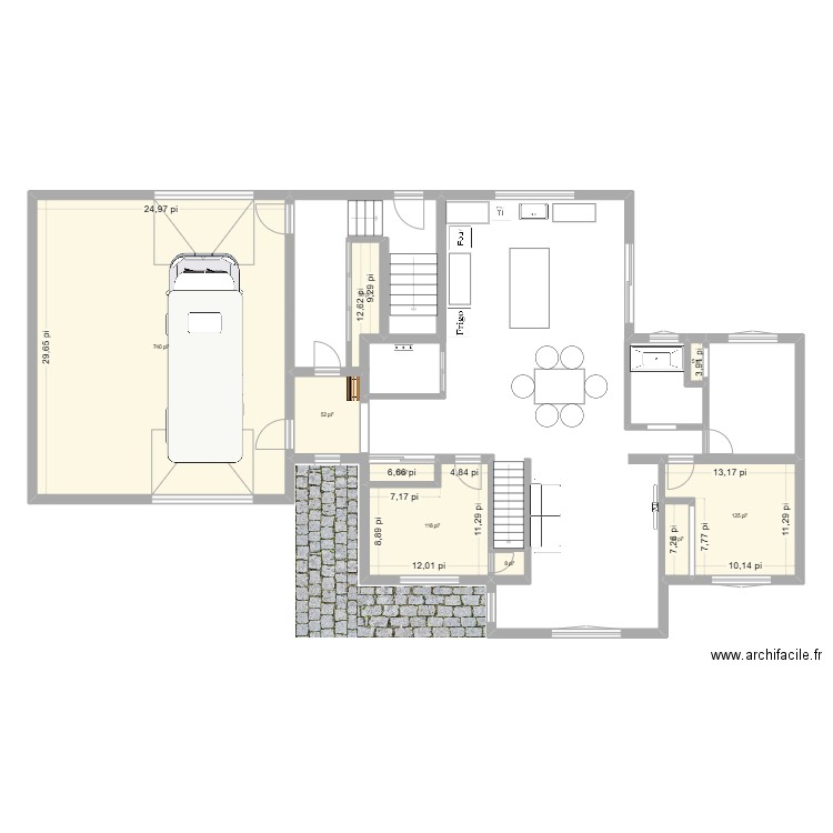 maison de base. Plan de 9 pièces et 103 m2