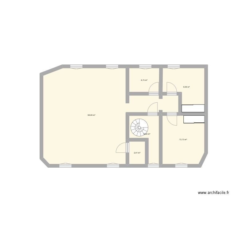 Appart ARG96. Plan de 6 pièces et 93 m2