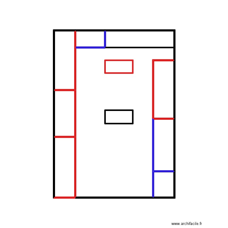 magasin. Plan de 11 pièces et 21 m2