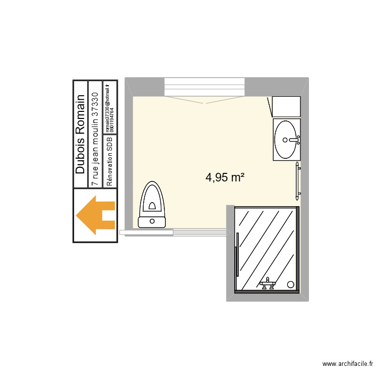 dubois romain. Plan de 1 pièce et 6 m2