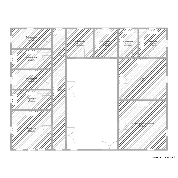 PLAN ANGLAISssssss. Plan de 12 pièces et 109 m2