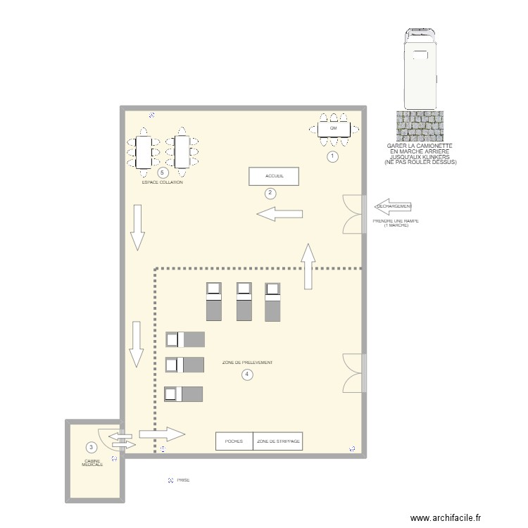 Ecole Frasnes Lez Gosselies. Plan de 2 pièces et 113 m2