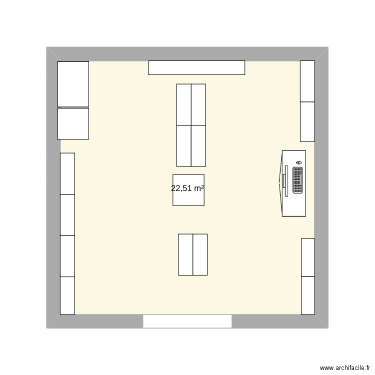 plan ka. Plan de 1 pièce et 23 m2