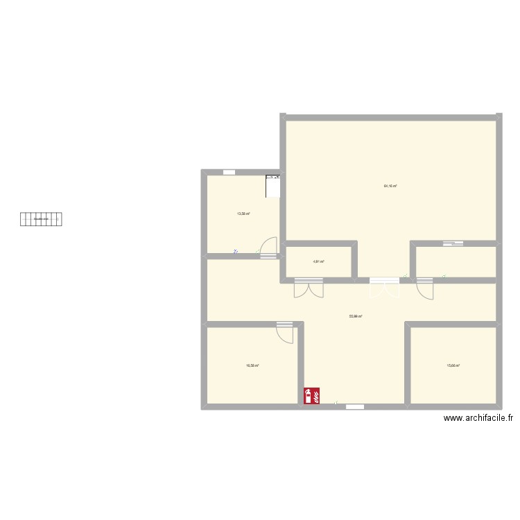 écurie. Plan de 6 pièces et 171 m2