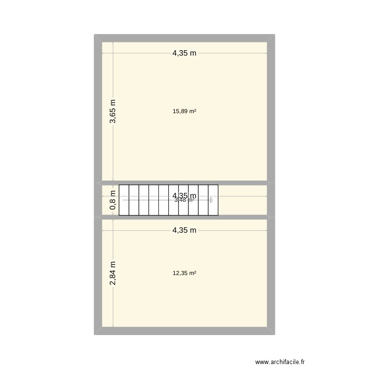 etage 38. Plan de 3 pièces et 32 m2