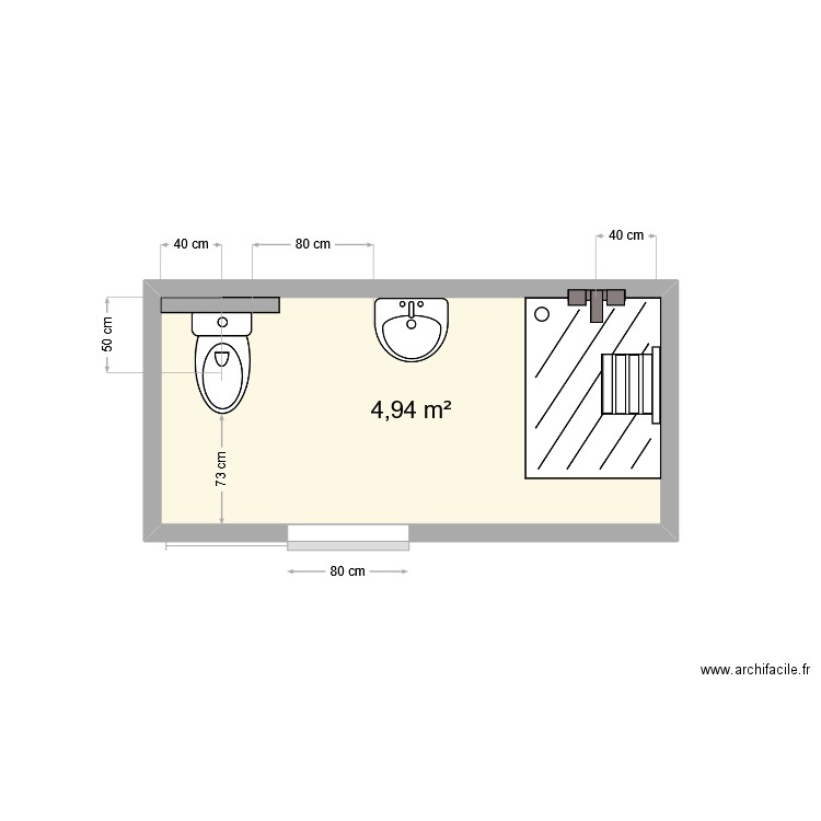 appart thera. Plan de 1 pièce et 5 m2