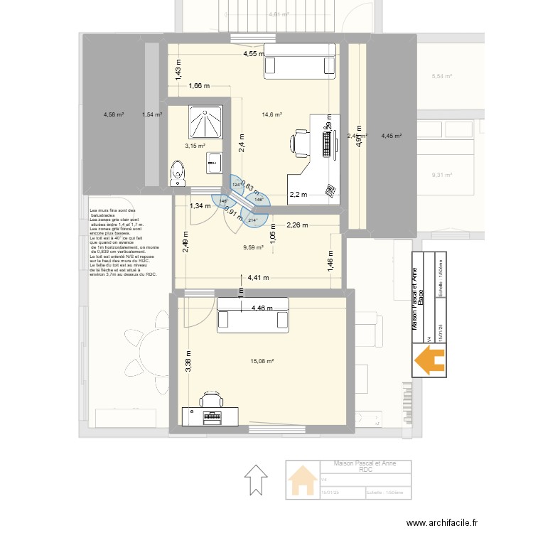 maisonV5. Plan de 16 pièces et 152 m2