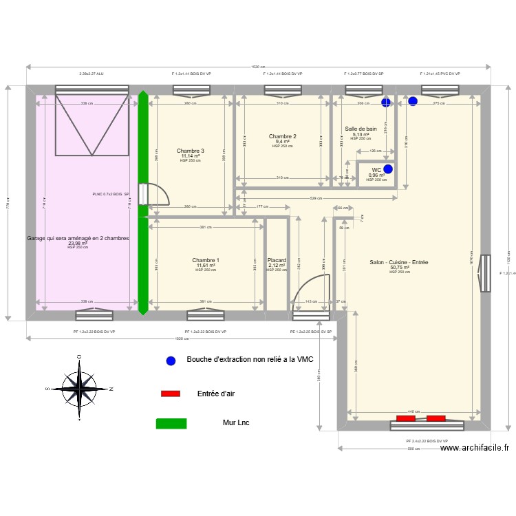 ML24015004. Plan de 8 pièces et 115 m2