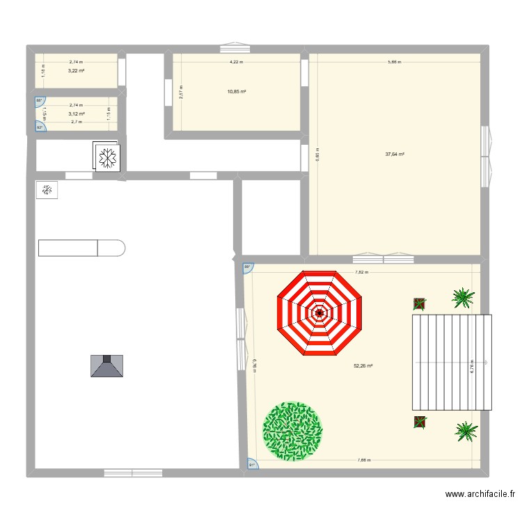 maison. Plan de 5 pièces et 107 m2