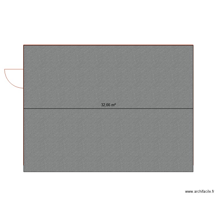 Abri. Plan de 1 pièce et 33 m2