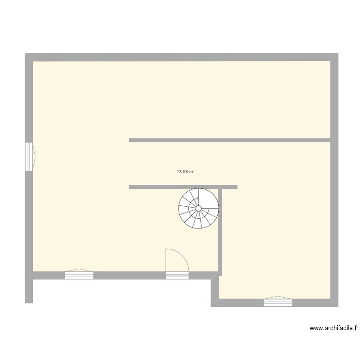 Andréa. Plan de 1 pièce et 79 m2