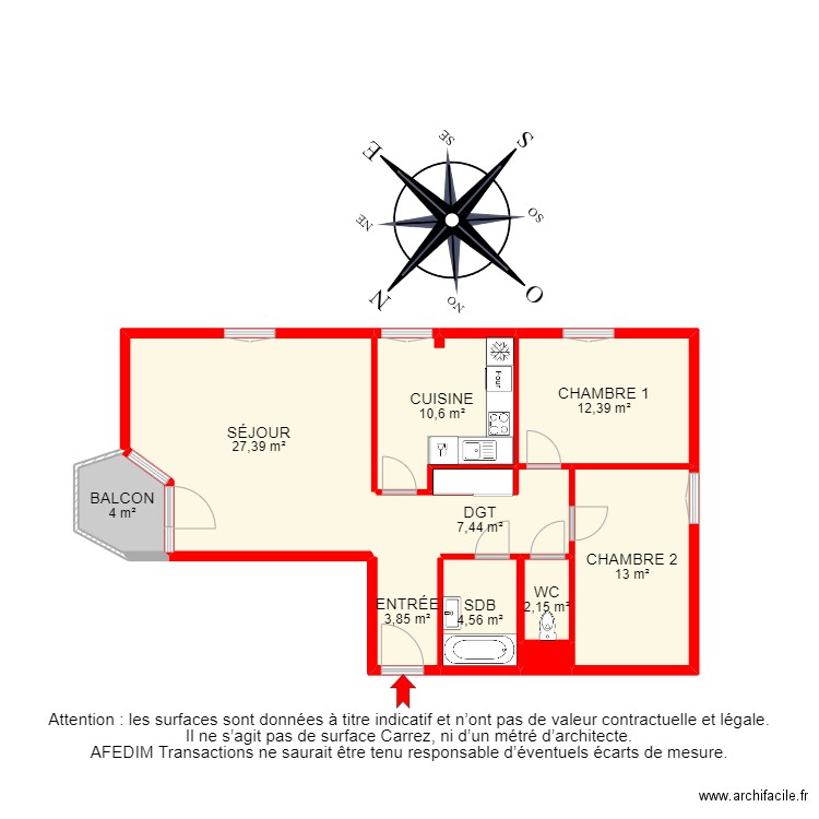 BI 19644 - . Plan de 13 pièces et 105 m2