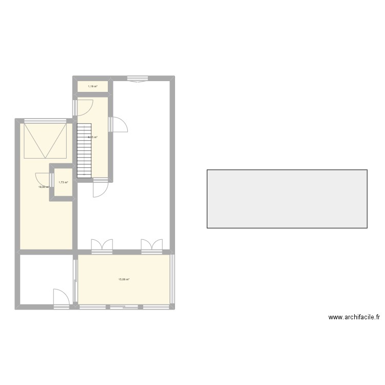 Maison Montlouis. Plan de 5 pièces et 45 m2