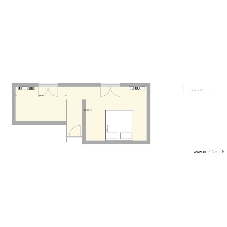 Chambre parentale originale V1. Plan de 1 pièce et 31 m2