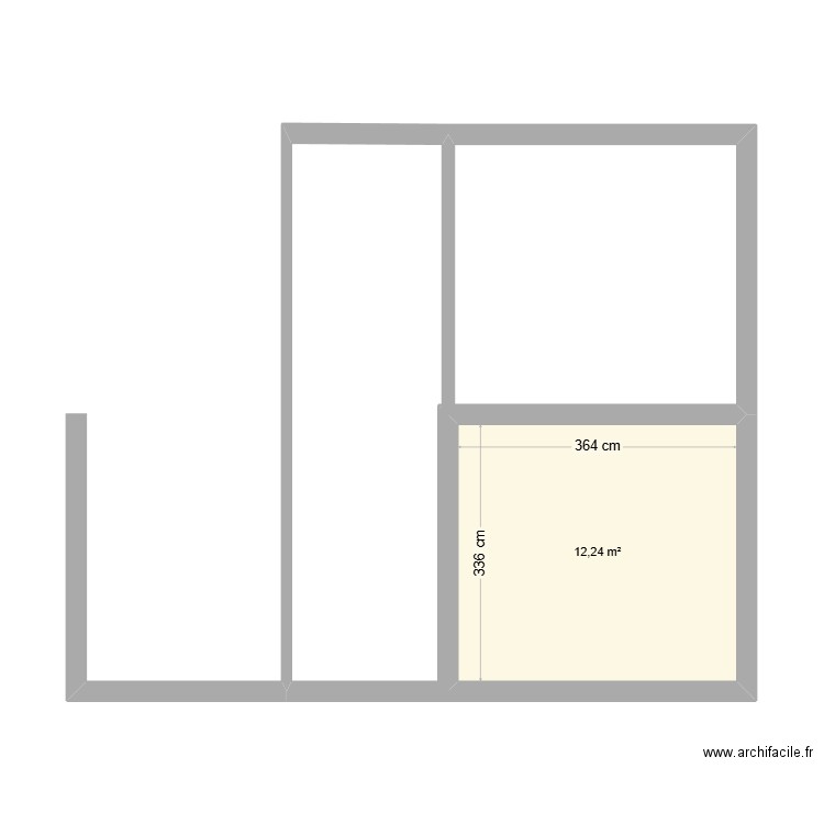 oderen. Plan de 1 pièce et 12 m2