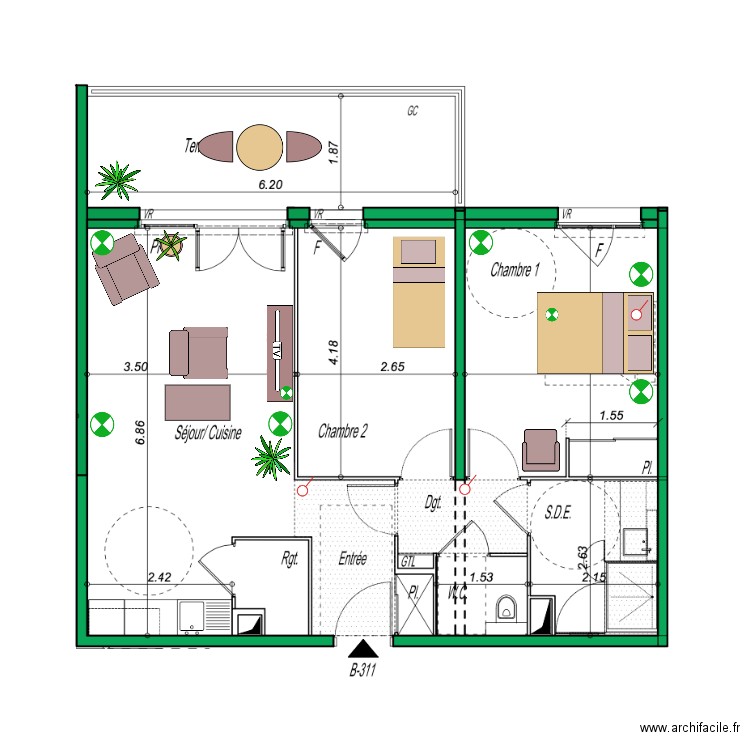 Plan F3 Domitys. Plan de 0 pièce et 0 m2