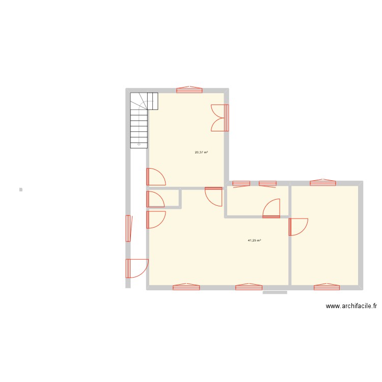 Maison Cozes. Plan de 2 pièces et 62 m2