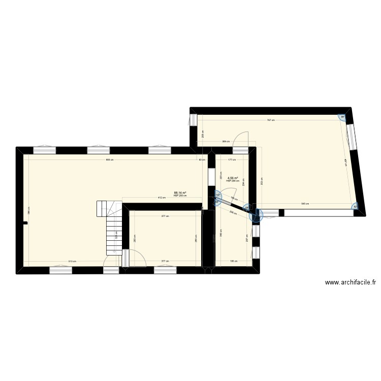 plan maison treon. Plan de 2 pièces et 93 m2