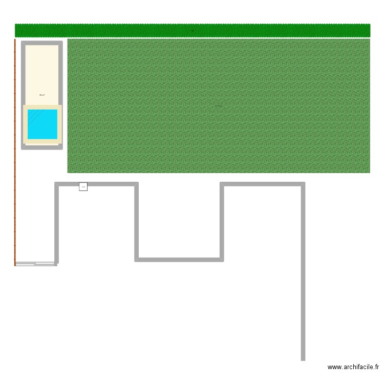 jardin. Plan de 1 pièce et 18 m2