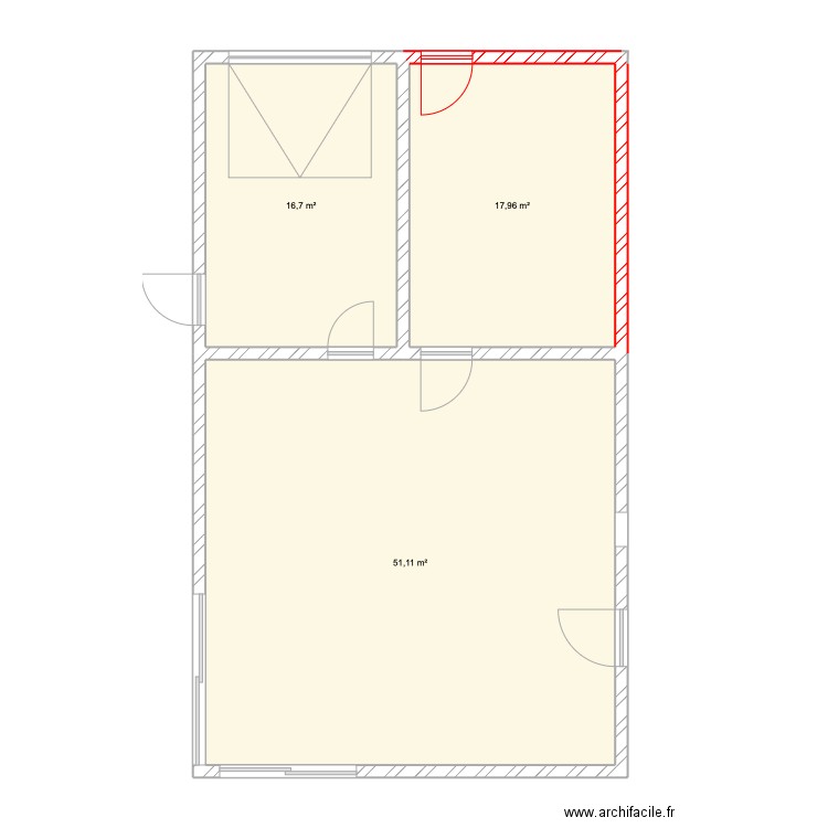 maison la bonasse. Plan de 3 pièces et 86 m2