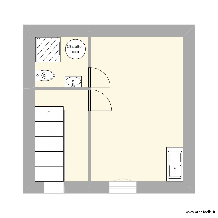 BOHEMIENS 1 TER R+1. Plan de 3 pièces et 25 m2