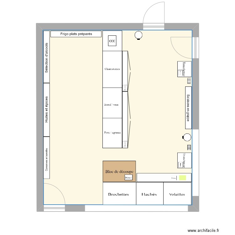 Magasin2. Plan de 1 pièce et 35 m2