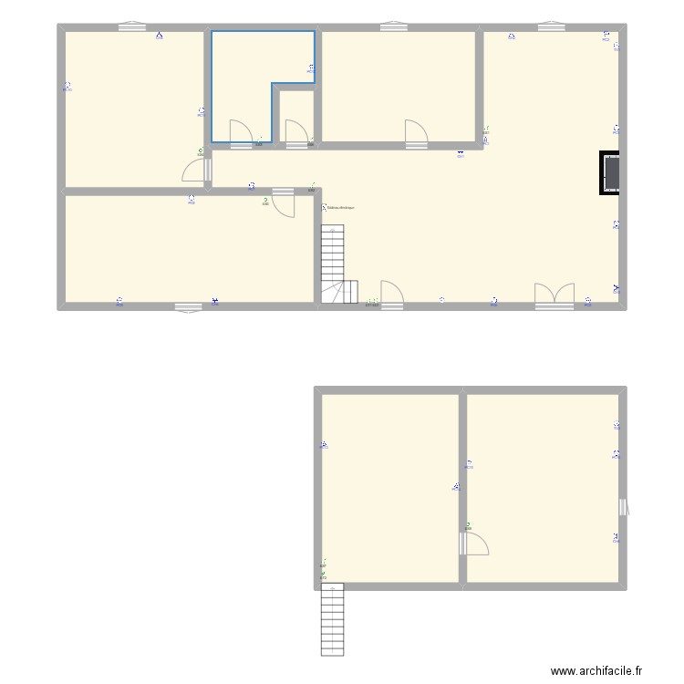 L.Faure_Plan_Initial. Plan de 8 pièces et 255 m2