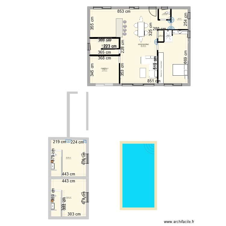 PATRICK NAZARET. Plan de 9 pièces et 151 m2