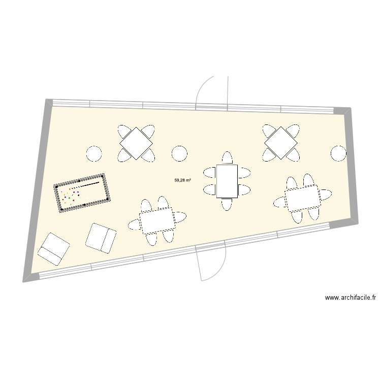 Foyer S1-S4. Plan de 1 pièce et 59 m2