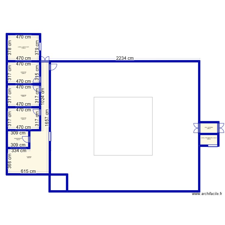 extension crèche noidans. Plan de 8 pièces et 120 m2