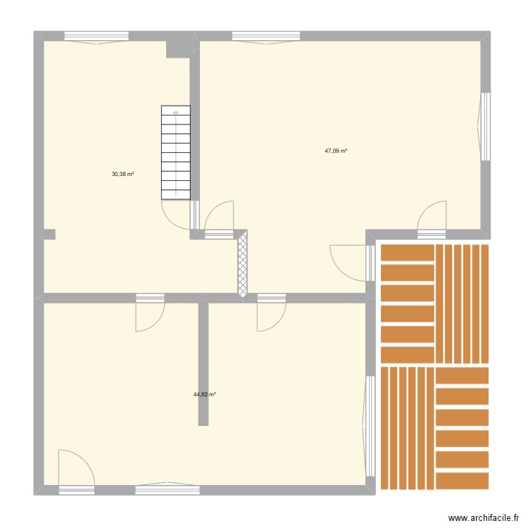 Appartement RDC 27. Plan de 3 pièces et 122 m2