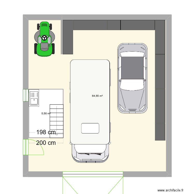 Childé garage 2024. Plan de 5 pièces et 151 m2