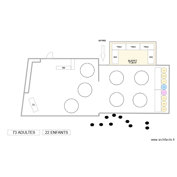 SALLE DE MARIAGE 2. Plan de 1 pièce et 18 m2