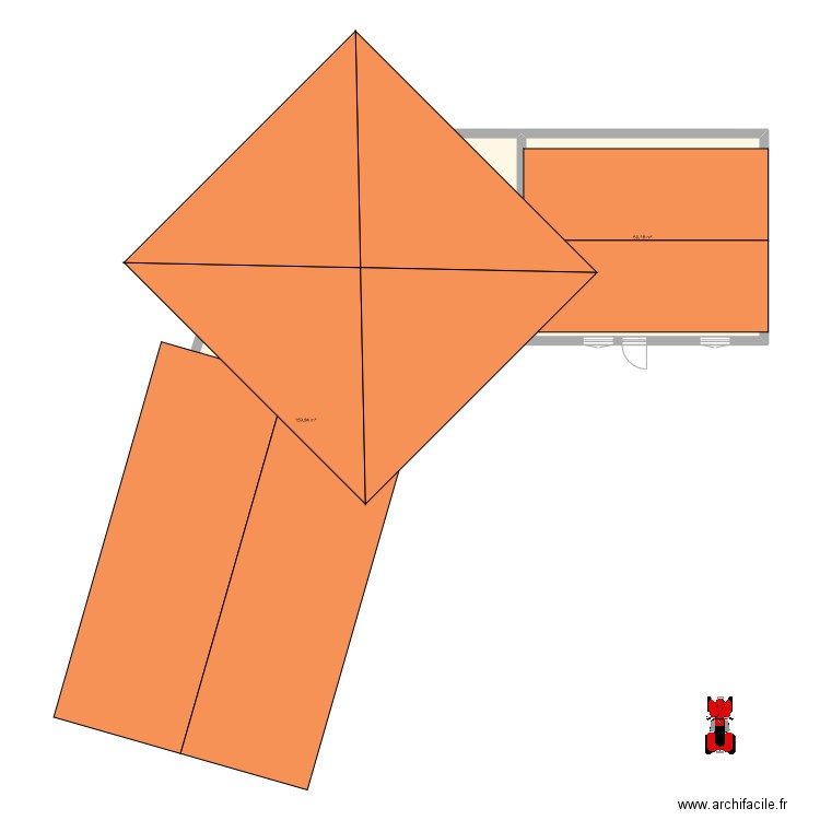 cccc. Plan de 2 pièces et 210 m2