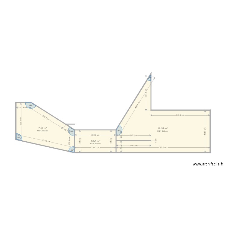 hennequin. Plan de 3 pièces et 28 m2